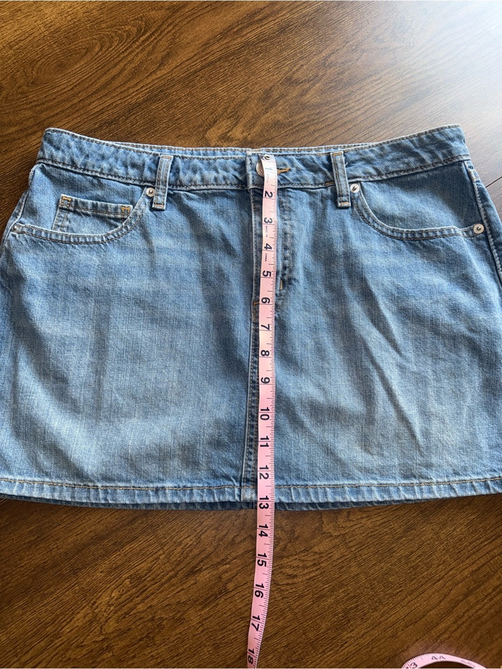 Classic Light Blue Denim Mini Skirt - Women's Casual A-Line Wild Fable 12/R - Picture 6 of 6